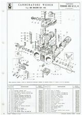 FERRARI 365 GTC/4 2+2 COUPE WEBER 38 DCOE 59/60 CARB. 1972 PARTS LIST (I TEXT)