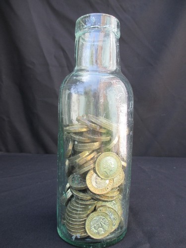 Victorian glass bottle - glass, money