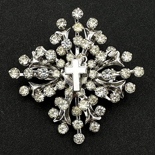 Christian rhinestone pin - christian,