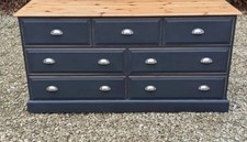 STUNNING 7 DRAWER MERCHANTS CHEST OF DRAWERS PAINTED IN PITCH BLACK, FARROW &...