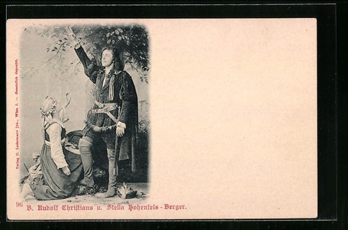 Postcard featuring actors - , b