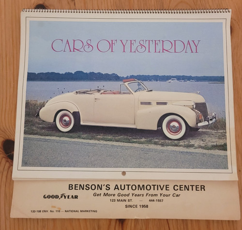 1984 classic cars calendar - classic,