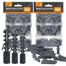 100-1000 Wall Plugs for Plasterboard Assorted 5mm 6mm 7mm Raw Rawl Heavy Duty