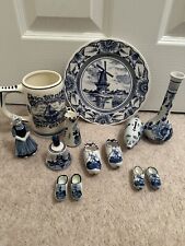 Delfts Collection Beer Jug, Salt And Pepper Pot, Clogs, Piggy Bank Job Lot