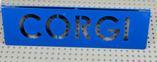 Corgi Display Sign Retro Blue Metal Vintage Collectible Man Cave Garage Decor