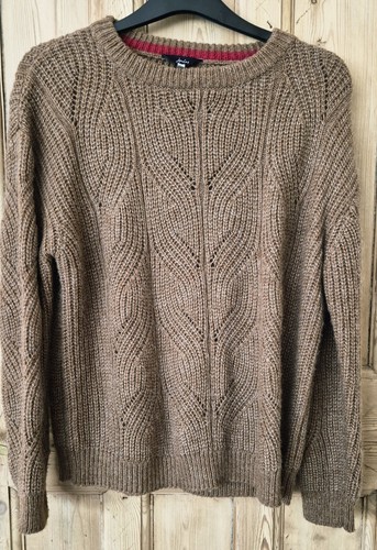 Joules brown cable knit - brown, cable-knit