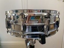 Ludwig 400 Supraphonic Snare Drum Vintage 1970s Blue Olive Badge 1976