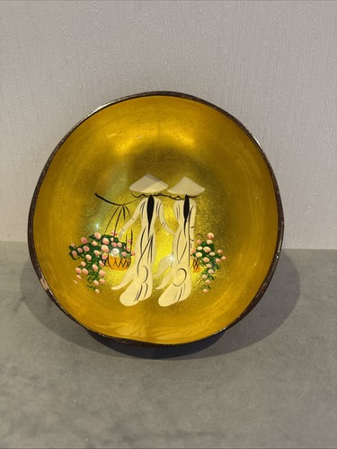 Vtg coconut shell bowl - shell,