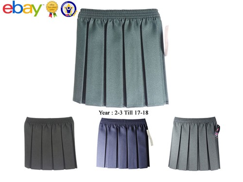 Girls elasticated box pleat - girls,