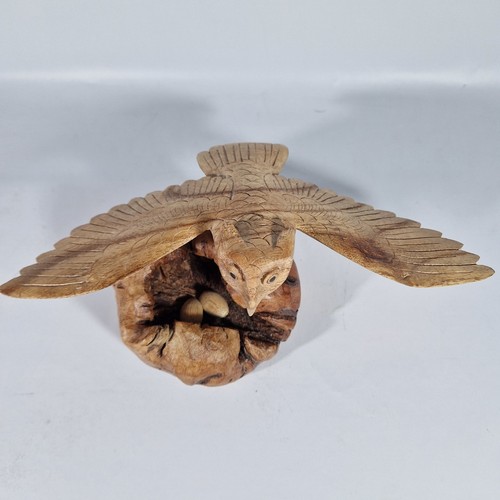 Handcarved owl swooping - owl, over