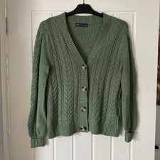 M&S Ladies Small Green Knitted Cardigan
