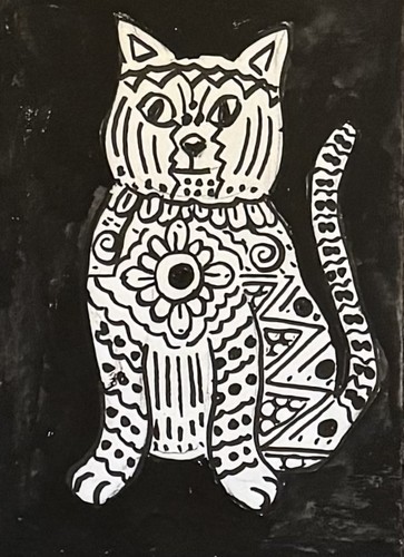 Aceo original watercolour cat - original,