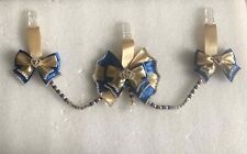 personalised gold and navy triplet pram charm