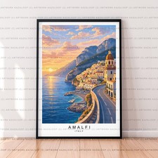 Amalfi Coast Art Illustration