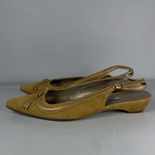 HB Espana Womens Slingback Kitten Heels Mustard Suede Made in Spain 37.5 UK 4.5
