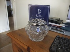 Superb Royal Doulton Crystal Rose Bowl With Metal Lid.