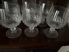 6 Cut glass brandy glasses