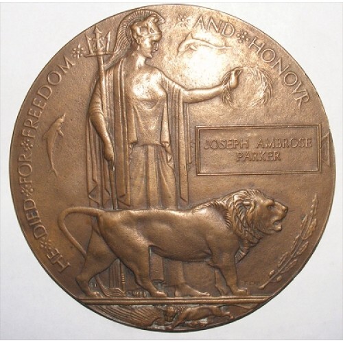 Ww1 death plaque - death, joseph