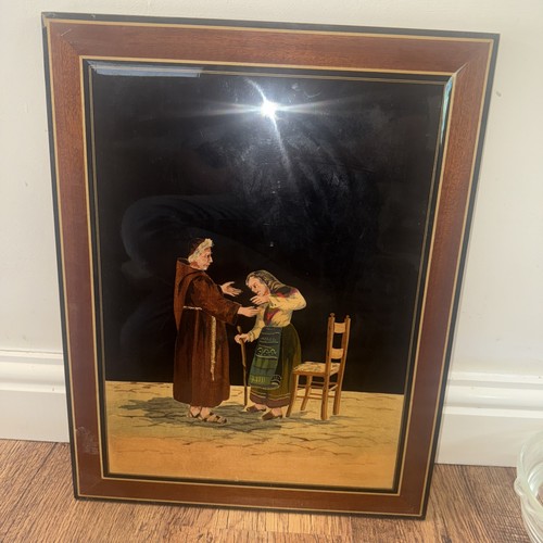 Vintage lacquered wood inlaid