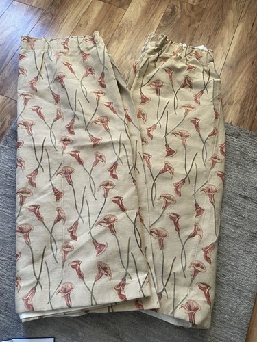 Pair beige tapestry floral - pair,