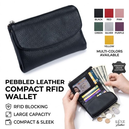 Unisex pebble leather wallet - pebble,