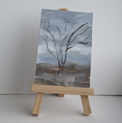 Aceo original painting tree - painting, in