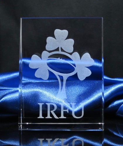 Irish rugby badge lazered - badge.,