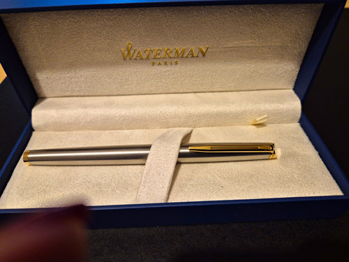 Waterman metal rollerball pen - waterman,