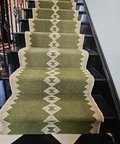 Green southwestern kilim rug
