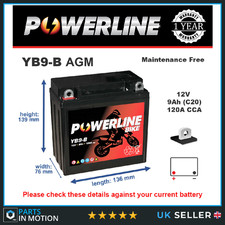 Yb9 agm powerline motorcycle - powerline,