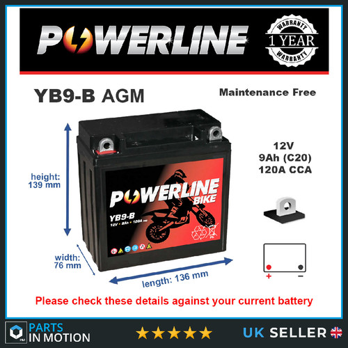 Yb9 agm powerline motorcycle - agm,