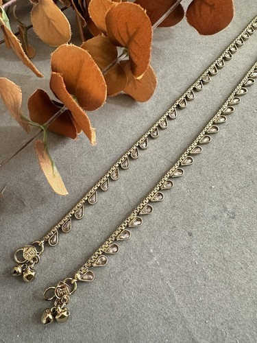 Imitation polki anklets indian - polki,