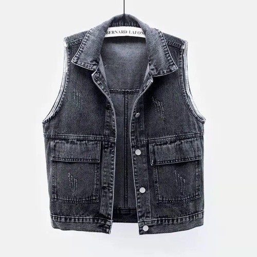 Women denim waistcoat vest - women,