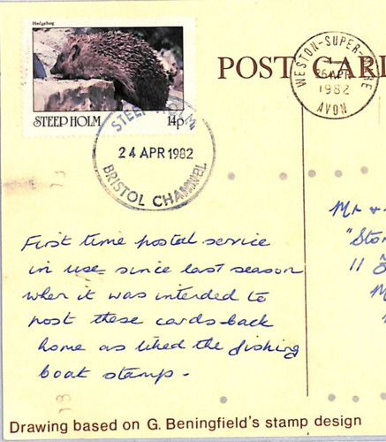 Steep holm locals postcard - gb,