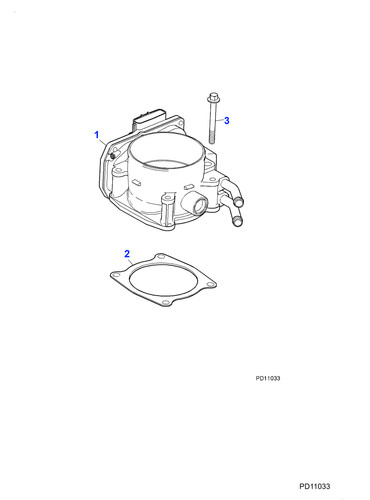 Jaguar throttle body gasket - body,
