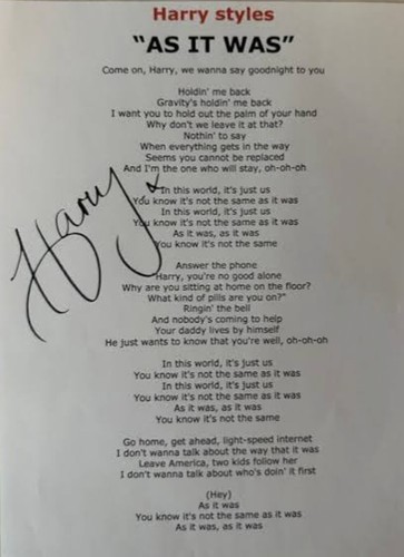 Harry styles signed music - harry,