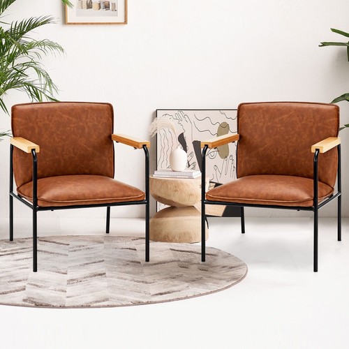 Leather accent chair - leather,