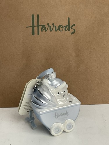 Harrods boy pram bauble blue - boy,