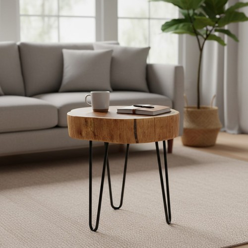 Round wooden table - round,