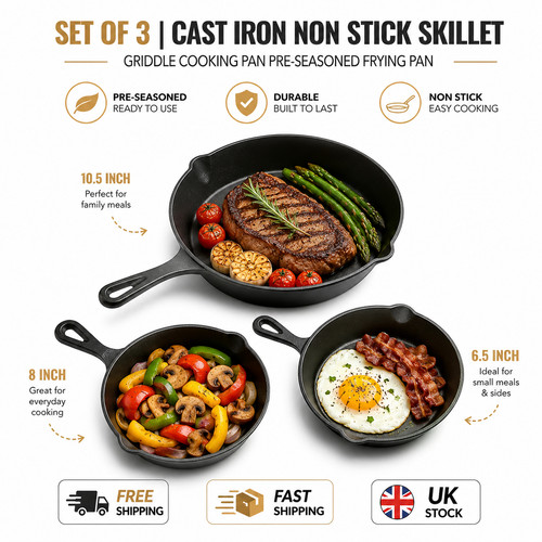 Cast iron non stick - stick, skillet