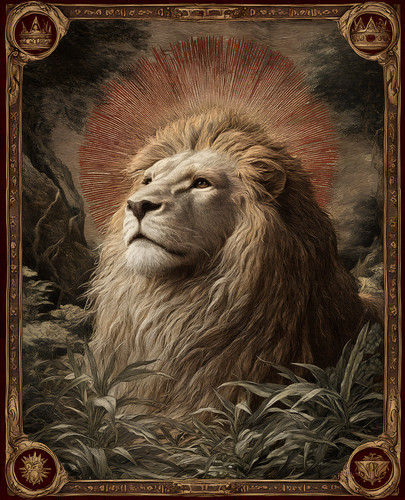 Male lion portrait with - portrait,