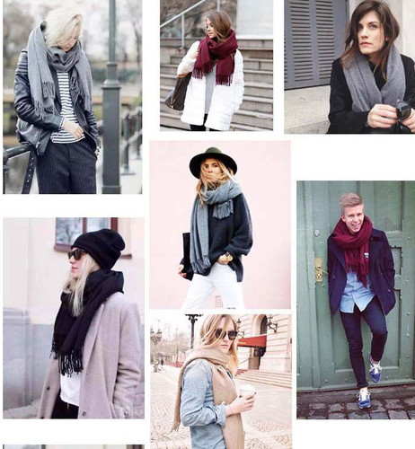 Large thick unisex scarf - ,
