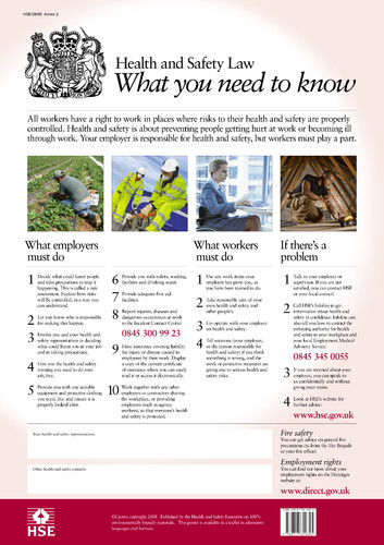 Health and safety - health, poster