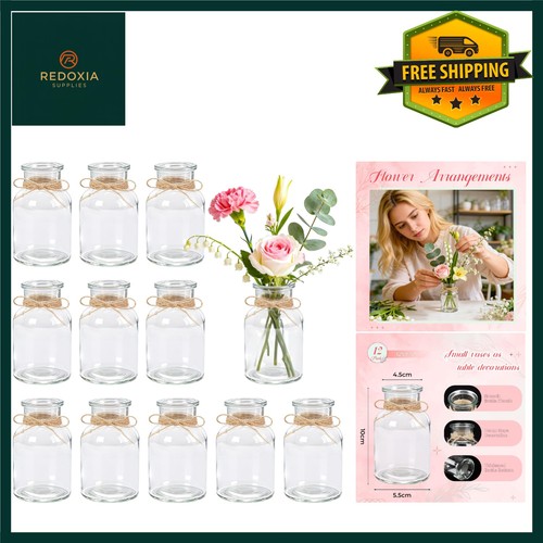 Glass bud vases set - vases, 12