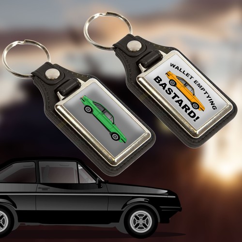 Leather look key ring - look,
