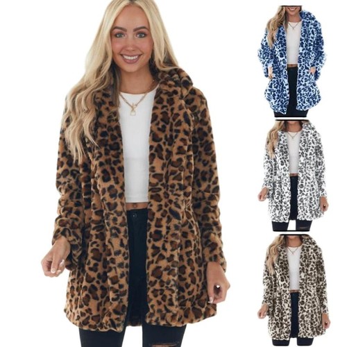 Womens leopard print faux fur - leopard,