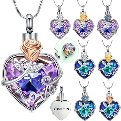 Rose crystal heart urn - rose,