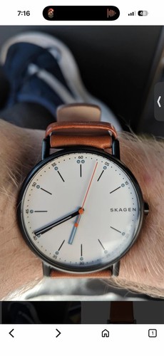 Skagen men signature - signature, brown