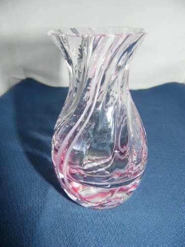 Caithness pink swirl vase - caithness,