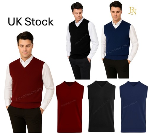 Mens sleeveless jumper plain - sleeveless,